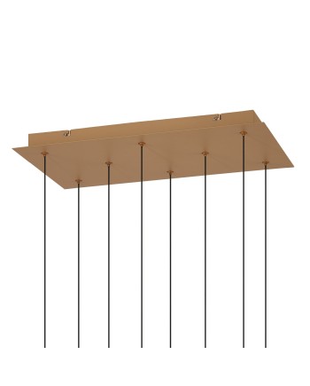 ANDRÓMEDA * Colgante Cuadrado 8xLED 5W 3000K W/T Cristal